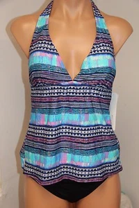 NWT Captiva Swimsuit Bikini 2pc set Sz L Halter Blue - Picture 1 of 5