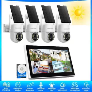 Solar Battery Powered Wireless Home Security Camera CCTV System with Monitor HDD - Picture 1 of 11