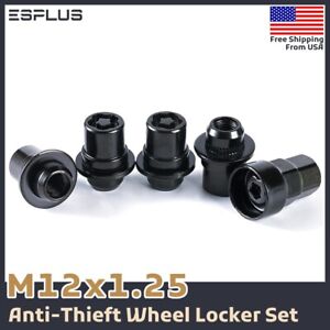 4x Black 12x1.25 OEM Mag Wheel Lock Fit Nissan Altima/GT-R/Leaf/NV200/Rogue etc