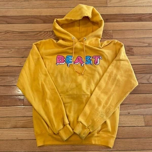 Champion X Mr Beast Hoodie Yellow Pullover Mens S - Picture 1 of 6