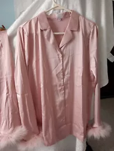 Women's Pajamas Satin New On Package Size Medium Beige - Picture 1 of 12