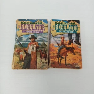 2 X Vintage Dale Colter Western Cowboy Books Paperback Deadly Justice Dead Man's - Picture 1 of 7