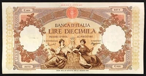 italy italia repubblica 10000 lire 27 10 1953 pressata lotto.4055 - Picture 1 of 2