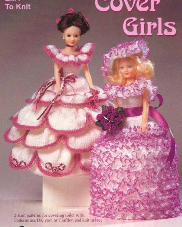 Knitting pattern copy 0876.   Toilet roll cover dolls.  Two designs.   DK - Image 1 of 1