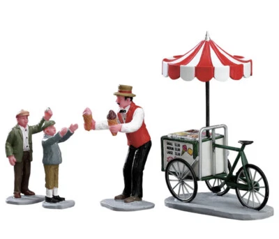 Lemax Gelato Cart -4 Piece Set Holiday Village Carnival Train Accent