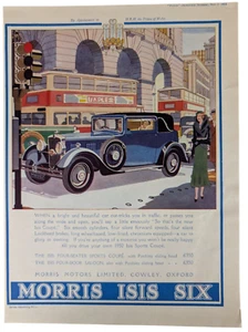 1932 Morris Isis Sports Coupe Saloon Art Deco Orig PRINT AD UK Punch Mag 8x11" - Picture 1 of 1