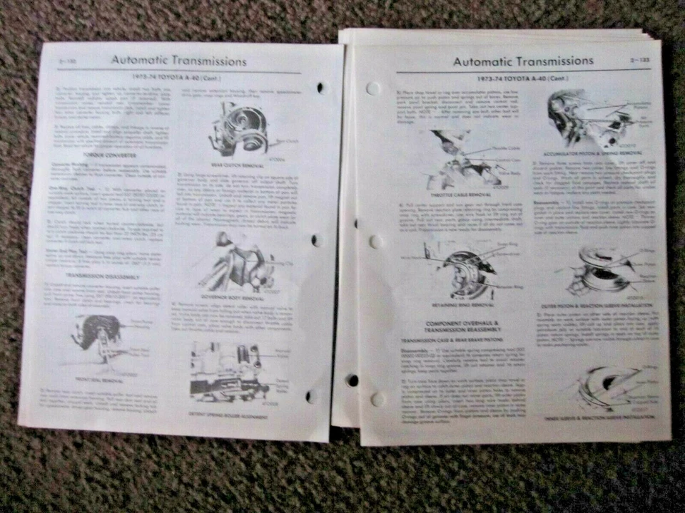 TOYOTA COROLLA CORONA CELICA A40 TRANSMISIÓN AUTOMÁTICA GUÍA DE SERVICIO 1976 Foto 1 de 1