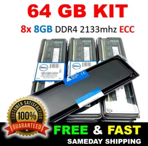 64GB DDR4 RAM Kit - 8x8GB Samsung 2133MHz PC4-17000 Memory M378A1K43BB1-CPB - Picture 1 of 1