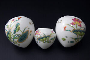 Large  Porcelain Bird Feeders Bowls Cups for Chinese Bamboo Bird Cage Lotus