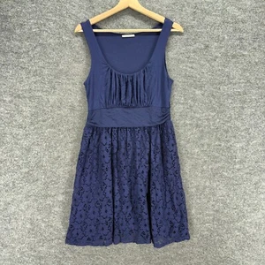 Mai Tai Dress Women 1X Plus Blue Floral Sheath Midi Crochet Cotton Sleeveless - Picture 1 of 7