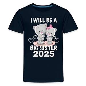 I Will Be Big Sister 2025 Pregnancy Announcement Kids' Premium T-Shirt - Picture 1 of 13
