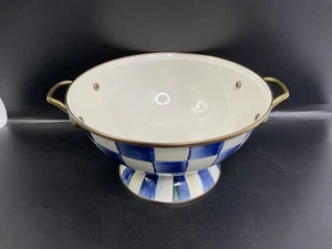 Mackenzie Childs Royal Check Enamelware Everything Bowl 9.5” - Picture 1 of 18
