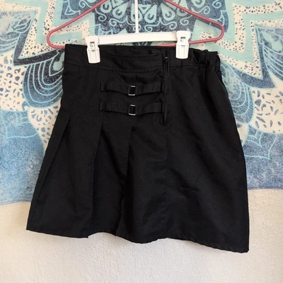 Скутер для девочек Black Skort X9103 с двумя вкладками французский тост униформа размер 16 готический эмо  - Изображение 1 из 4