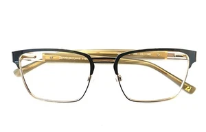 Randy Jackson 1103 Zyloware 235 Eyeglasses Frame Men Black Gold Square 54-18-145 - Picture 1 of 3