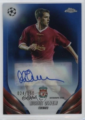 2023 Topps Chrome UEFA Club Competitions Blue Refractor /150 Michael Owen Auto - Image 1 of 2