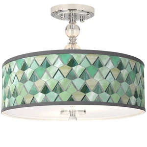 Misty Morning Giclee 16" Wide Semi-Flush Ceiling Light - Picture 1 of 4