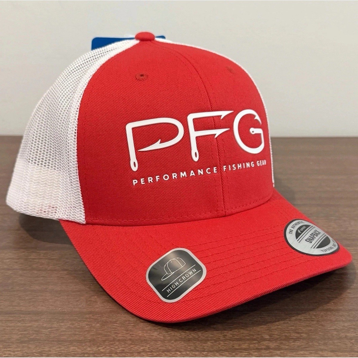 Columbia PFG Trucker Snapback Hat - Performance Fishing Gear, Red Spark/White, One Size - View #4