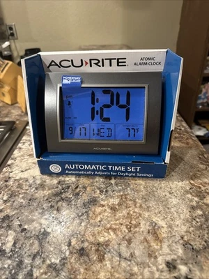 AcuRite Atomic Alarm Clock W/Date, Day of Week/Temperature/Instructions Missing - Image 1 of 4
