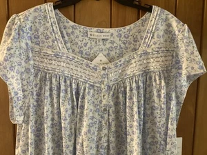 New Eileen West 2X Gown 39" Knit Nightgown Cotton Blue Green - Picture 1 of 5