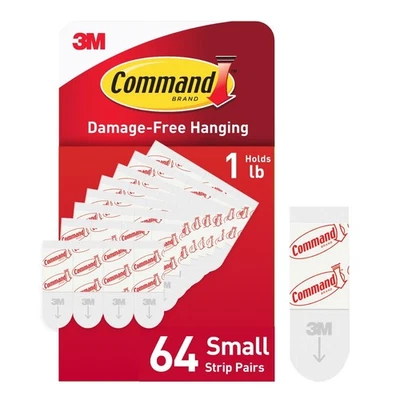 Command Small Refill Replacement Strips, White, 64-Strips - Easy to Open Pack... - Image 1 of 4