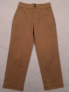 Pantalones cortos Everlane de algodón orgánico de pierna recta para mujer 6 marrón tiro alto - Imagen 1 de 10