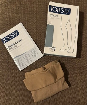 Medias de compresión Jobst hasta el muslo medianas M punta cerrada beige 20-30 mmHg NUEVAS Foto 1 de 4