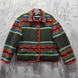 United Colors of Benetton Jacket Womens 42 Wool Geometric Made in Italy Button - Picture 1 of 9
