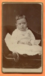 CDV Bellefontaine OH Portrait of a Toddler by Lesourd circa 1880 Backstamp - Picture 1 of 3