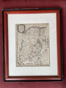 Royaume de la Chine Wood Framed Vintage 1683 Detailed Map of China - Picture 1 of 3