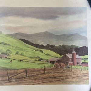 Haying Time 1983 25” X 21” Vintage Robert W. Whitney Print - Picture 1 of 4