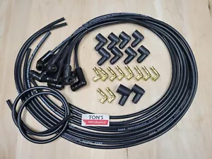 Ton's 90* B Ceramic 8mm Spark Plug Wire Kit High Temperature Silicone v8 Points - Picture 1 of 2