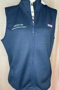 Vineyard Vines Outwear Women's Fleece Vest Full Zip Blue NEW Size XL Abbvie - Picture 1 of 17