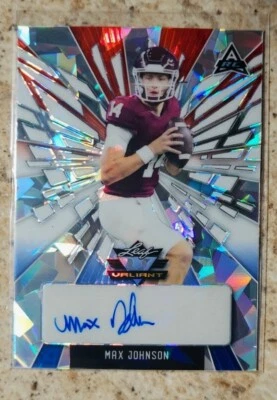 /5 SSP 2022 LEAF VALIANT MAX JOHNSON SIGNED AUTO RED ROOKIE RARE TEXAS A&M LSU - Image 1 of 4