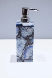 3 Inches Marble Soap Dispenser Blue Agate Resin Liquid Dispenser Pump for Hotel - Picture 1 of 4