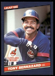 1986 Leaf Baseball Card Tony Bernazard Cleveland Indians #249