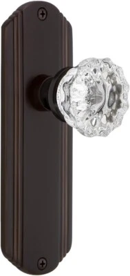 [怀旧 700539] 装饰艺术水晶单门 Knob 永恒青铜背板 — 第 1/4 张图片