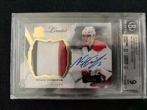 2015-16 UD The Cup Limited Logos Noah Hanifan Auto /50 BGS  9 MINT 3Color Patch - Picture 1 of 2