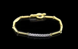 Lagos Signature Caviar 18k Yellow Gold .28tcw Superfine Diamond Toggle Bracelet - Picture 1 of 7