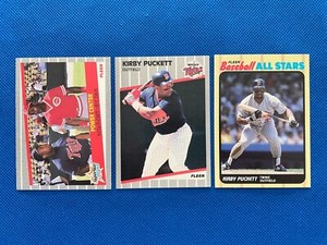 1989 Fleer Kirby Puckett HOF MLB Twins (3 Card Set)