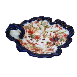 Vintage Porzellan Japanisch Blau/Weiß Schmuck Schale Handbemalt Szene 5,5" - Bild 1 von 6