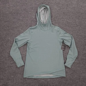 Eddie Bauer Hoodie Womens M Green On The Trail Tulip Hem Stretch Active Casual - Picture 1 of 17
