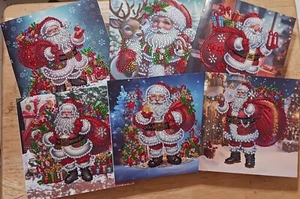 Christmas Diamond Art Santa Greeting Cards / Pick & Choose - Picture 1 of 7