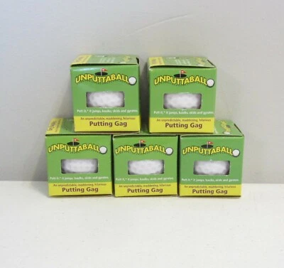 5 NOVAS BOLAS DE GOLFE UNPUTTABLE MORDAÇA DE GOLFE INCAPAZ DE COLOCAR OU ROLAR EM LINHA RETA - Imagem 1 de 4