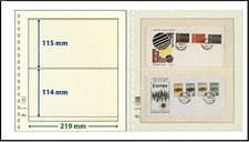 10 LINDNER 802208 T-Blank Sheets 2 Pockets 115/114 x 219mm