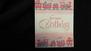 Vintage Train Birthday Card 1950S American greeting - Picture 1 of 4