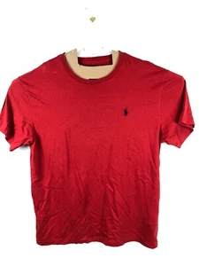 Men's Polo Ralph Lauren Short Sleeved 100% Cotton Crew Red T-Shirt L - Picture 1 of 5