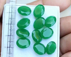 Wholesale 40.80 Ct Oval Faceted Cut Natural Green Jade Loose Gemstone Lot - Picture 1 of 3