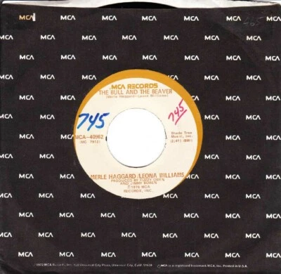 Merle Haggard/Leona Williams, The Bull & Beaver/I'm Getting High 45 VG++ 1978 - Image 1 of 2