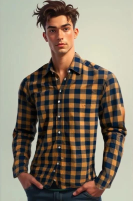 NUEVO - St Johns Bay - Camisa Butn - Para Hombre M 42x29 32" SLV - Cotn/Spx LS Azul/Dorado Pok Foto 1 de 4