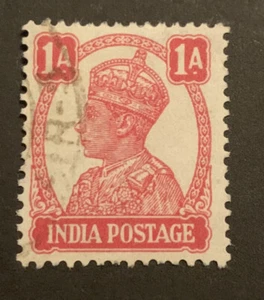 1940-43 India King George VI 1A Carmine FU SG268 - Bild 1 von 2